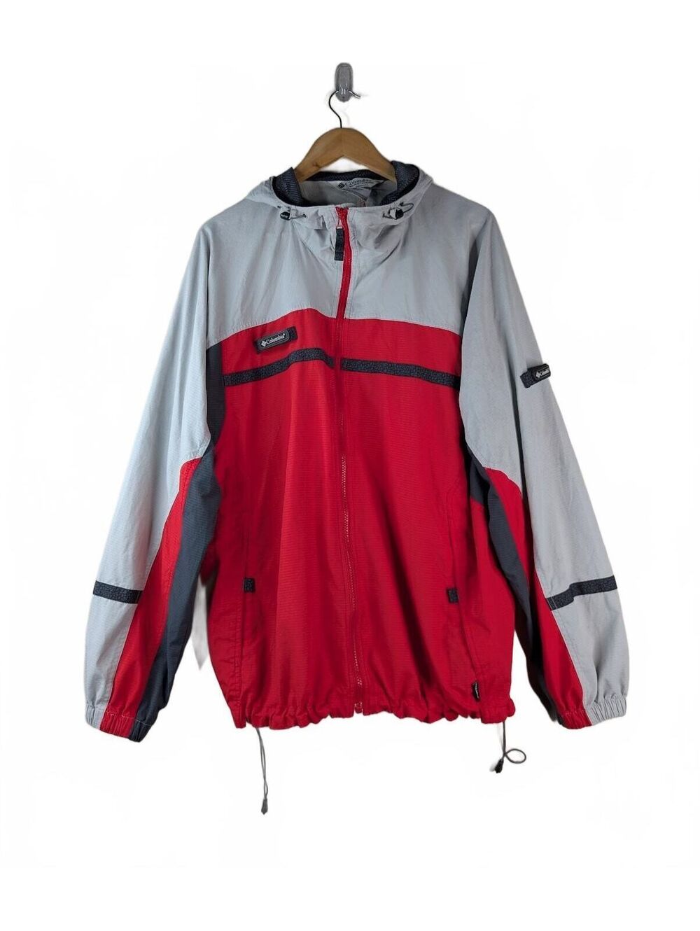 Columbia‎ Sportswear Vintage Red and Gray Windbreaker Jacket Men's XL
